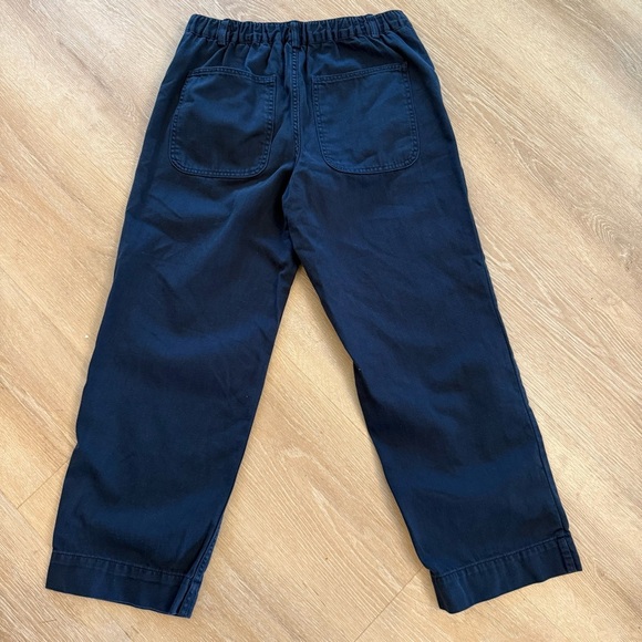 Banana Republic Navy Blue Denim Wide Leg Crop Trouser Elastic Waist Pants Small - Picture 8 of 11